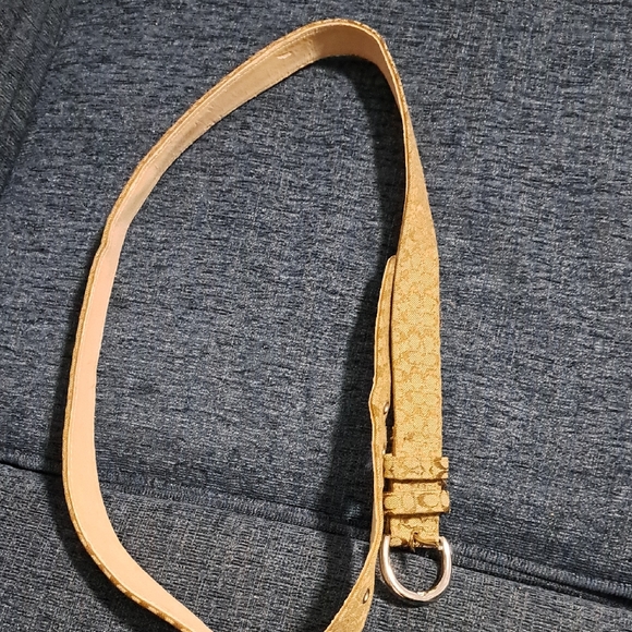 Accessories - Gold Patterned Coach Women's Belt